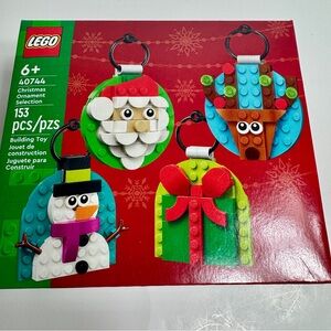 LEGO Holiday Ornament Set of 4- Christmas, Santa, Reindeer, Snowman, gift